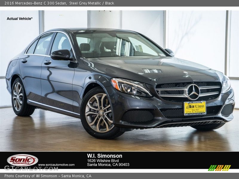 Steel Grey Metallic / Black 2016 Mercedes-Benz C 300 Sedan