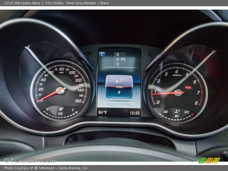 Steel Grey Metallic / Black 2016 Mercedes-Benz C 300 Sedan