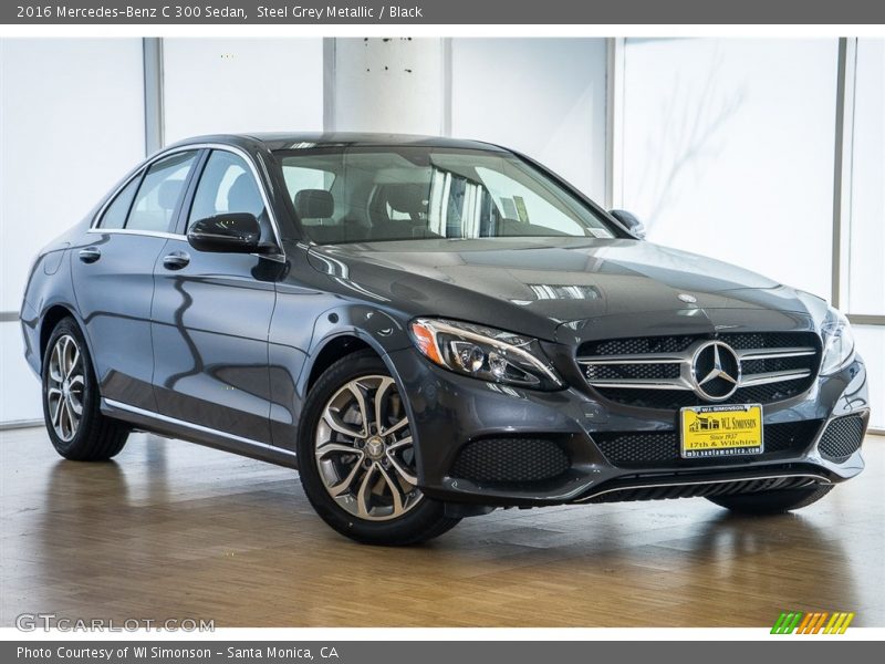 Steel Grey Metallic / Black 2016 Mercedes-Benz C 300 Sedan