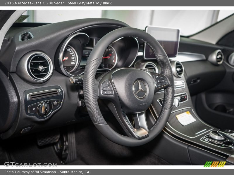 Steel Grey Metallic / Black 2016 Mercedes-Benz C 300 Sedan