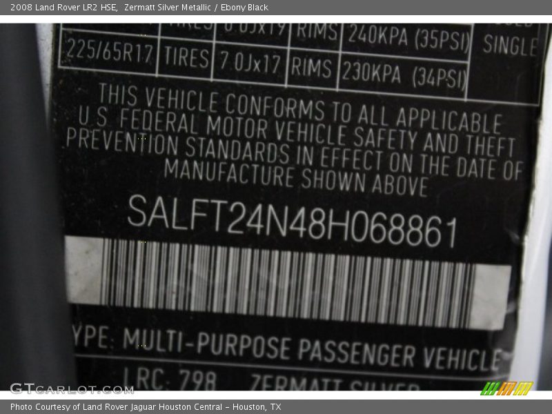 Zermatt Silver Metallic / Ebony Black 2008 Land Rover LR2 HSE