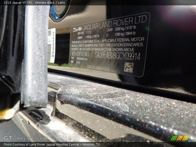 Ultimate Black / Latte 2016 Jaguar XF 35t