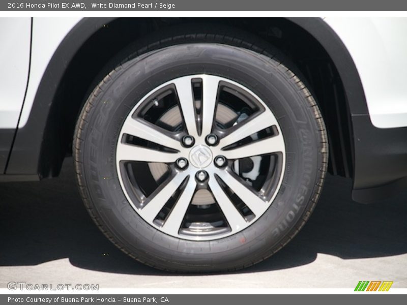 White Diamond Pearl / Beige 2016 Honda Pilot EX AWD