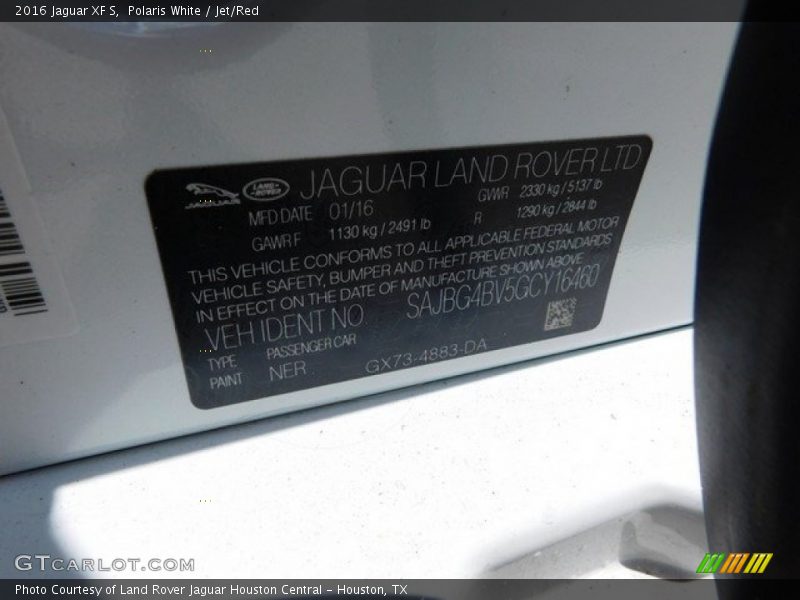 2016 XF S Polaris White Color Code NER