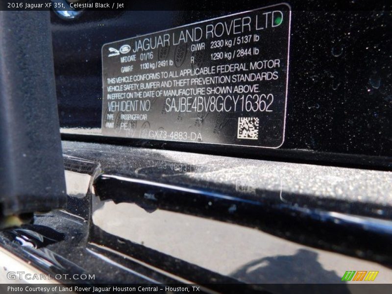 Celestial Black / Jet 2016 Jaguar XF 35t