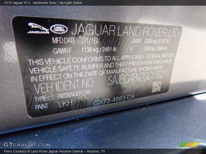 2016 XF S Ammonite Grey Color Code LKH