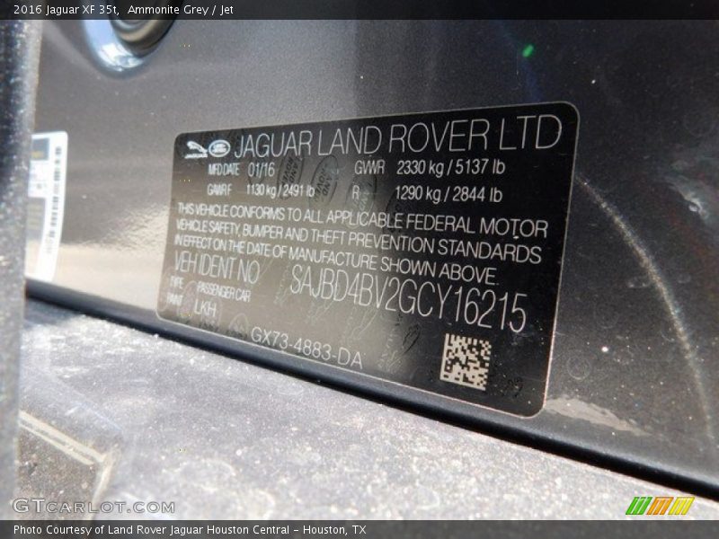 Ammonite Grey / Jet 2016 Jaguar XF 35t