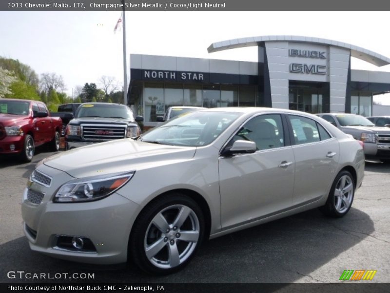 Champagne Silver Metallic / Cocoa/Light Neutral 2013 Chevrolet Malibu LTZ