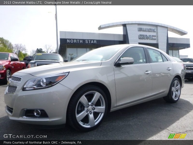 Champagne Silver Metallic / Cocoa/Light Neutral 2013 Chevrolet Malibu LTZ