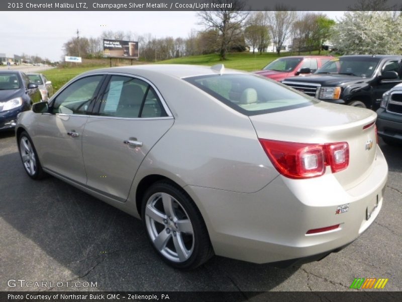 Champagne Silver Metallic / Cocoa/Light Neutral 2013 Chevrolet Malibu LTZ