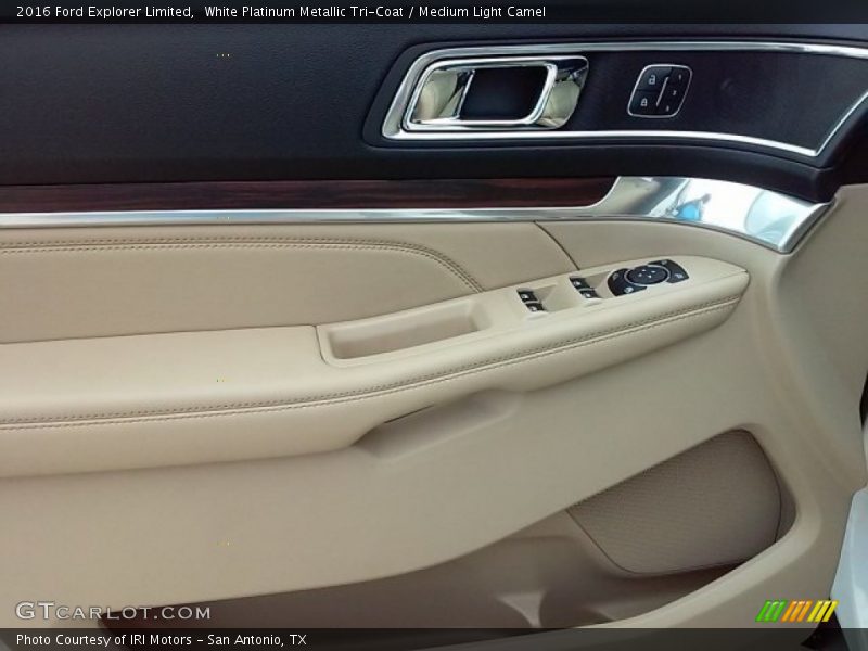 White Platinum Metallic Tri-Coat / Medium Light Camel 2016 Ford Explorer Limited