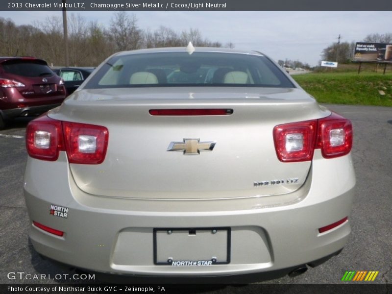 Champagne Silver Metallic / Cocoa/Light Neutral 2013 Chevrolet Malibu LTZ