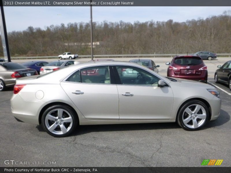 Champagne Silver Metallic / Cocoa/Light Neutral 2013 Chevrolet Malibu LTZ