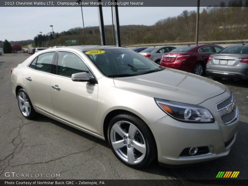 Champagne Silver Metallic / Cocoa/Light Neutral 2013 Chevrolet Malibu LTZ
