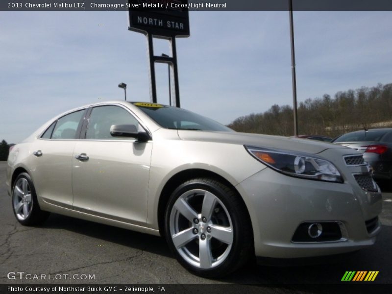 Champagne Silver Metallic / Cocoa/Light Neutral 2013 Chevrolet Malibu LTZ