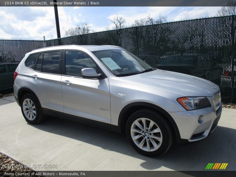Mineral Silver Metallic / Black 2014 BMW X3 xDrive28i
