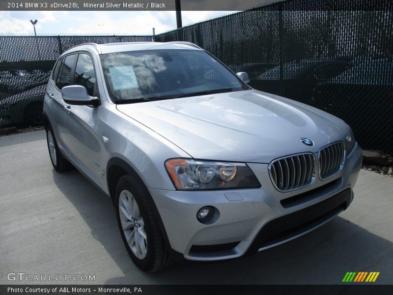Mineral Silver Metallic / Black 2014 BMW X3 xDrive28i