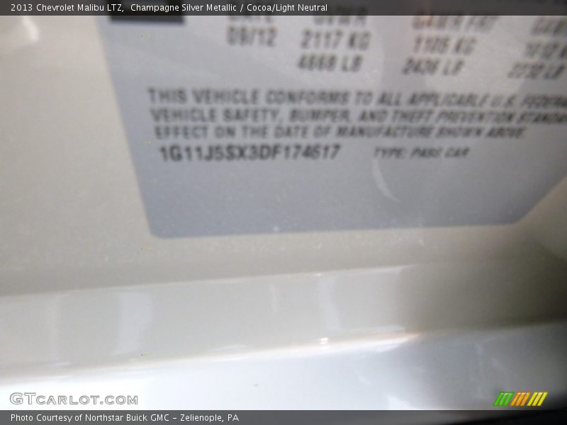 Champagne Silver Metallic / Cocoa/Light Neutral 2013 Chevrolet Malibu LTZ
