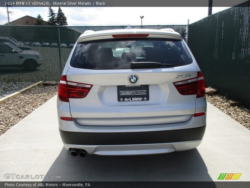 Mineral Silver Metallic / Black 2014 BMW X3 xDrive28i