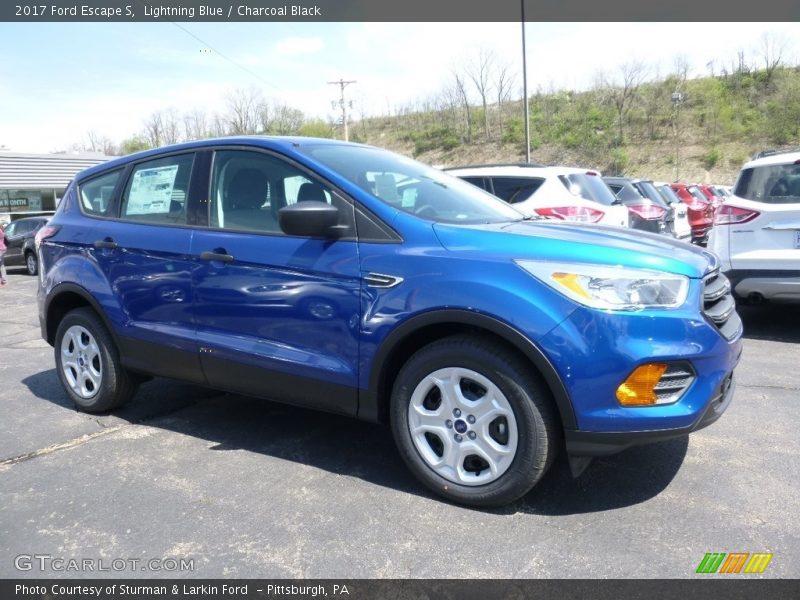 Lightning Blue / Charcoal Black 2017 Ford Escape S