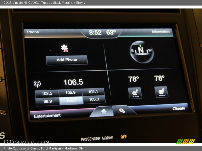 Tuxedo Black Metallic / Ebony 2015 Lincoln MKC AWD