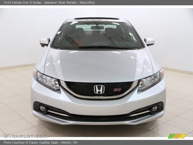Alabaster Silver Metallic / Black/Red 2014 Honda Civic Si Sedan