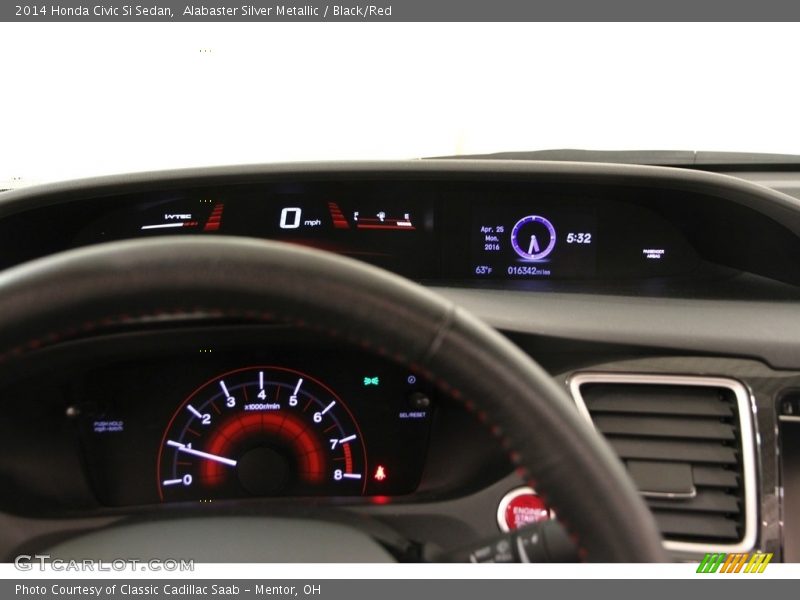 Alabaster Silver Metallic / Black/Red 2014 Honda Civic Si Sedan