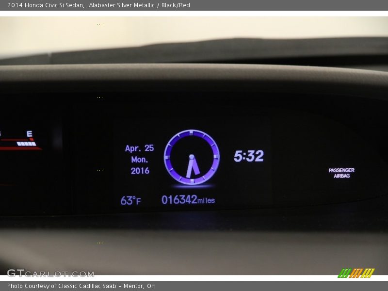 Alabaster Silver Metallic / Black/Red 2014 Honda Civic Si Sedan