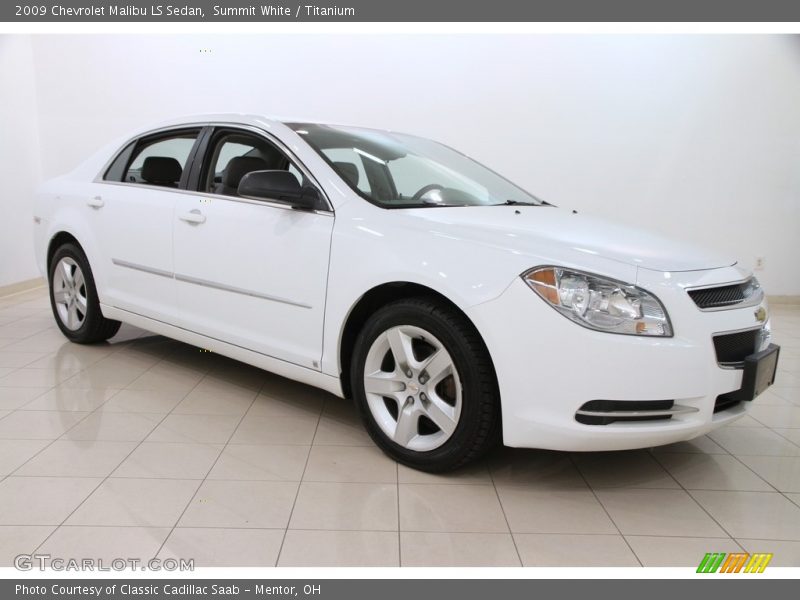 Summit White / Titanium 2009 Chevrolet Malibu LS Sedan