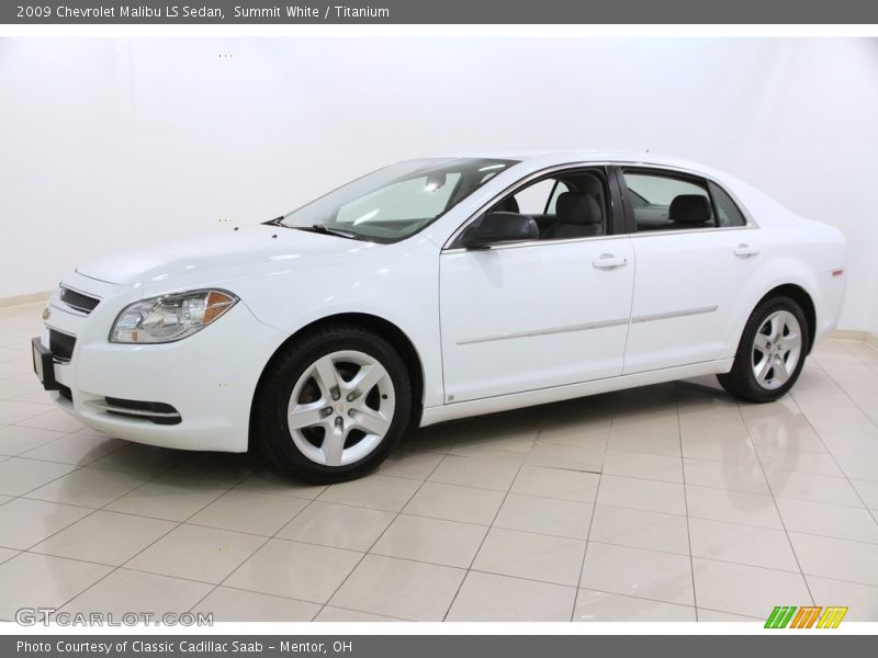 Summit White / Titanium 2009 Chevrolet Malibu LS Sedan