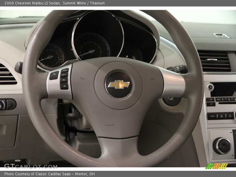 Summit White / Titanium 2009 Chevrolet Malibu LS Sedan