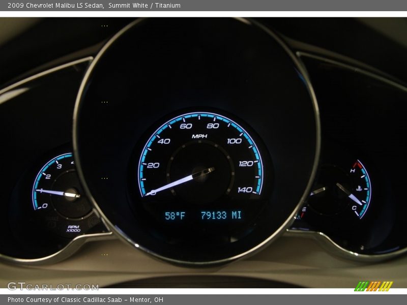Summit White / Titanium 2009 Chevrolet Malibu LS Sedan