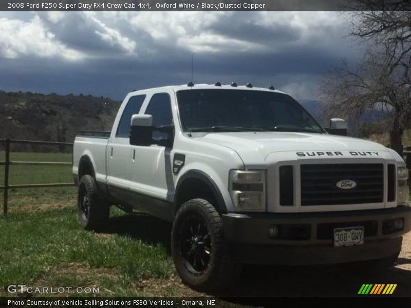 Oxford White / Black/Dusted Copper 2008 Ford F250 Super Duty FX4 Crew Cab 4x4