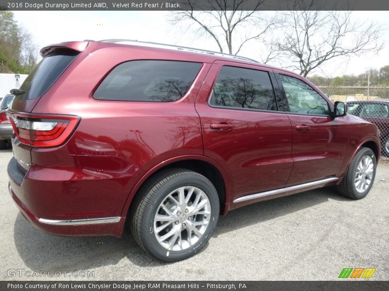 Velvet Red Pearl / Black 2016 Dodge Durango Limited AWD