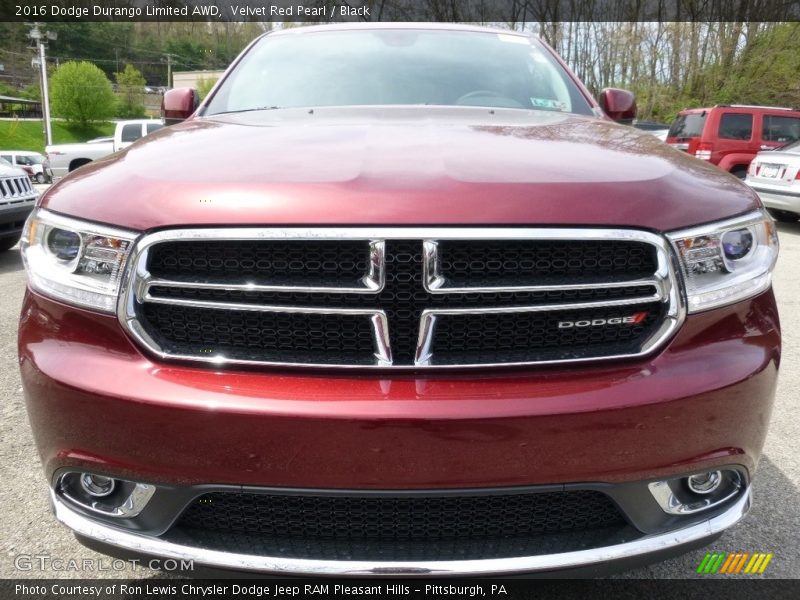 Velvet Red Pearl / Black 2016 Dodge Durango Limited AWD