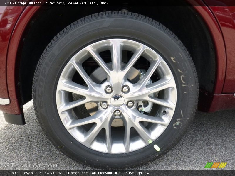 Velvet Red Pearl / Black 2016 Dodge Durango Limited AWD