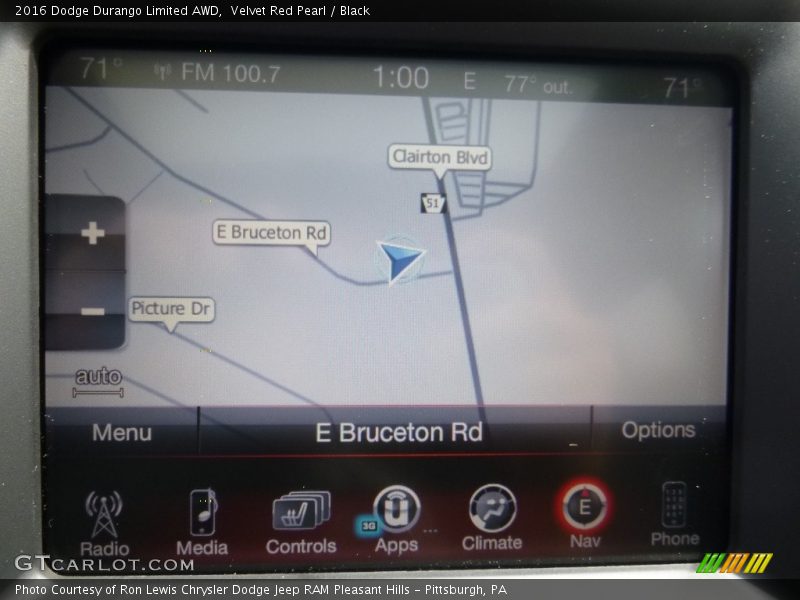 Velvet Red Pearl / Black 2016 Dodge Durango Limited AWD