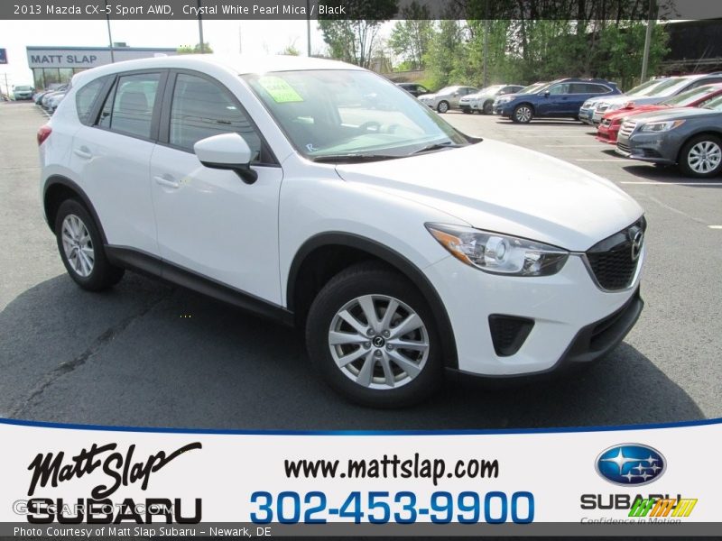Crystal White Pearl Mica / Black 2013 Mazda CX-5 Sport AWD