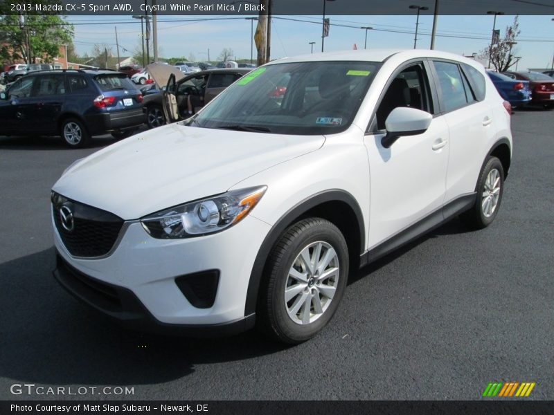 Crystal White Pearl Mica / Black 2013 Mazda CX-5 Sport AWD