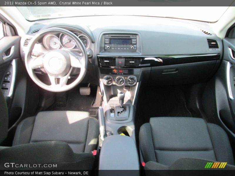 Crystal White Pearl Mica / Black 2013 Mazda CX-5 Sport AWD