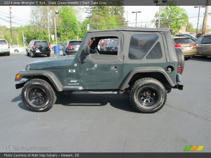 Shale Green Metallic / Dark Slate Gray 2004 Jeep Wrangler X 4x4