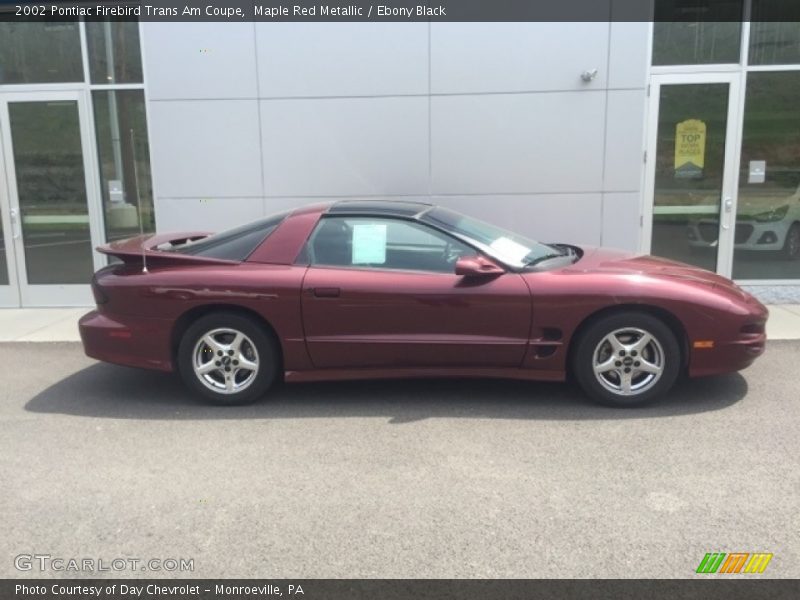 Maple Red Metallic / Ebony Black 2002 Pontiac Firebird Trans Am Coupe