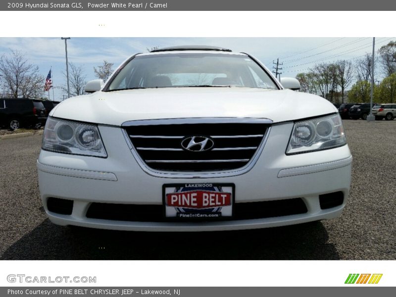 Powder White Pearl / Camel 2009 Hyundai Sonata GLS