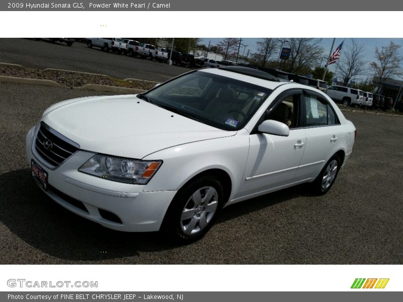 Powder White Pearl / Camel 2009 Hyundai Sonata GLS