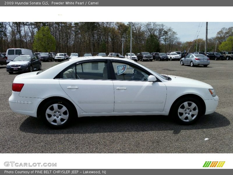 Powder White Pearl / Camel 2009 Hyundai Sonata GLS