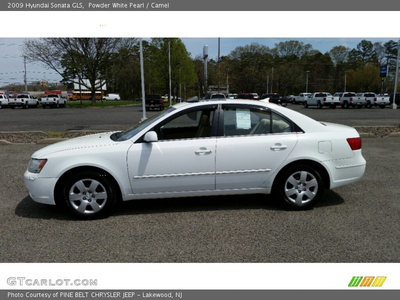 Powder White Pearl / Camel 2009 Hyundai Sonata GLS