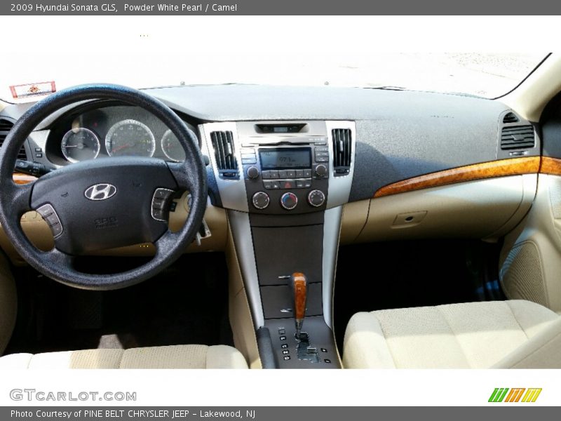 Powder White Pearl / Camel 2009 Hyundai Sonata GLS