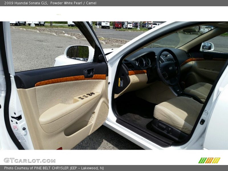 Powder White Pearl / Camel 2009 Hyundai Sonata GLS