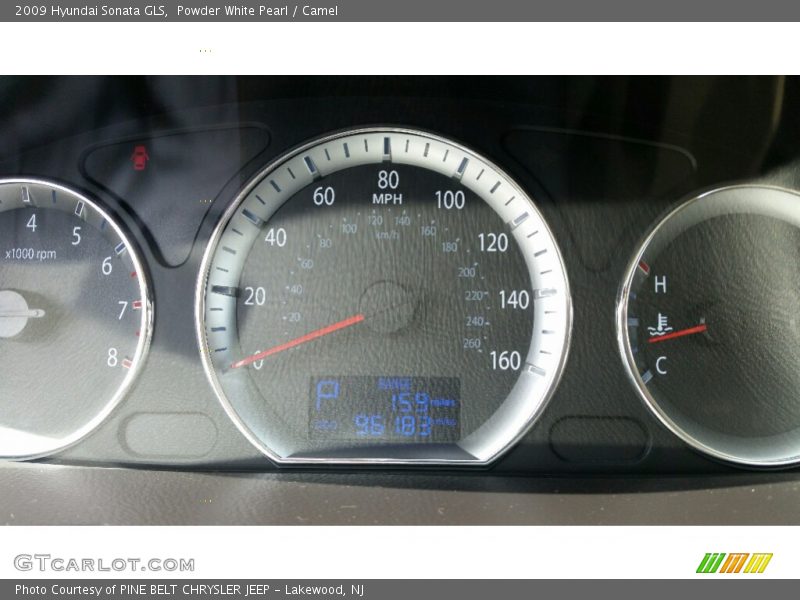 Powder White Pearl / Camel 2009 Hyundai Sonata GLS