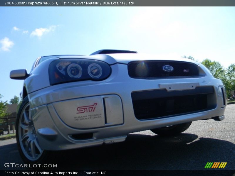 Platinum Silver Metallic / Blue Ecsaine/Black 2004 Subaru Impreza WRX STi